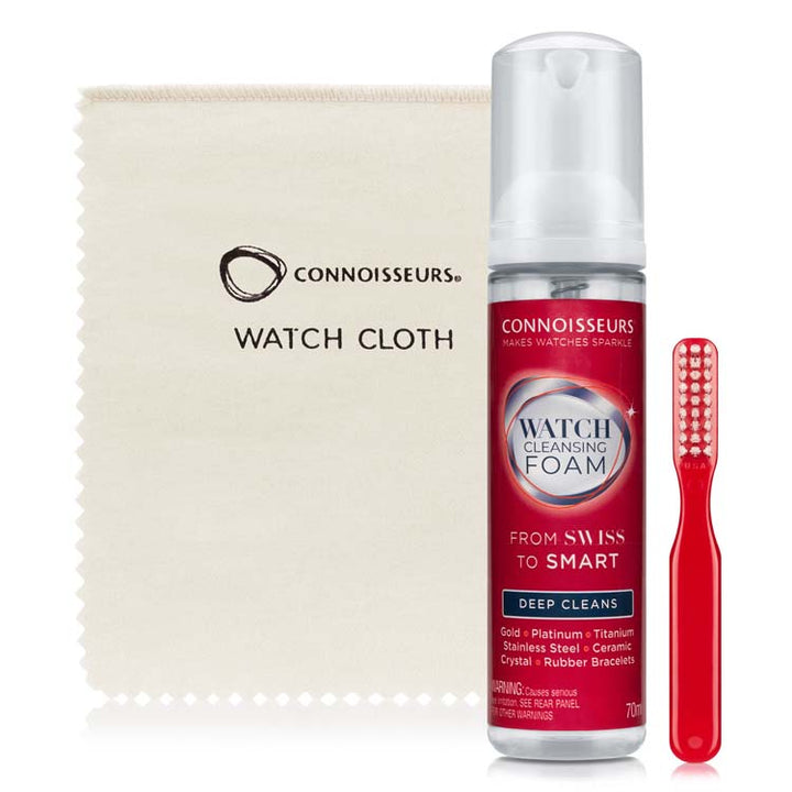 Connoisseurs Watch Cleansing Foam Kit with Brush and Cloth