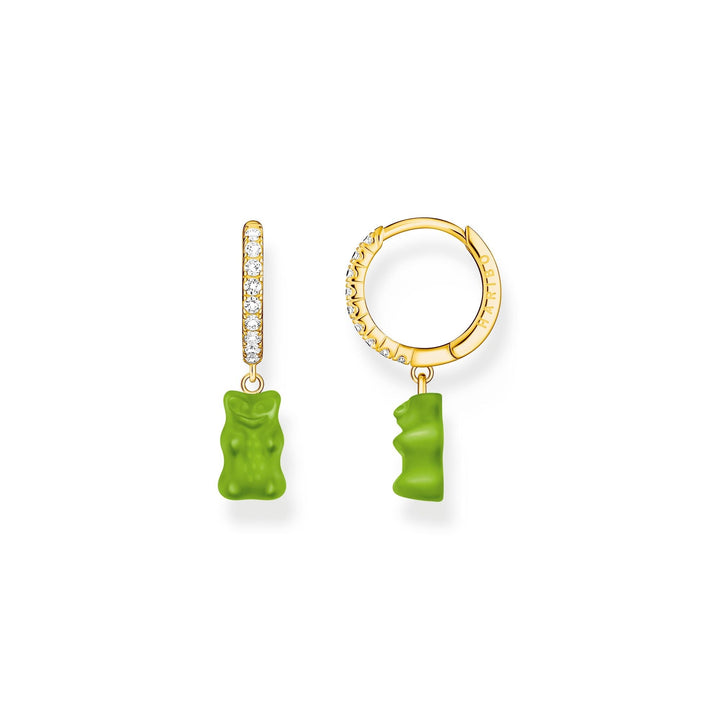 THOMAS SABO x HARIBO: Gold-plated Creole Apple Green Goldbear (Single Hoop)