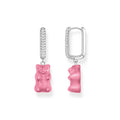 Single hoop earring medium sized with pink Goldbear | The Jewellery Boutique