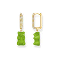 THOMAS SABO x HARIBO: Large Gold-plated creole Apple Green Goldbear (Single Hoop)