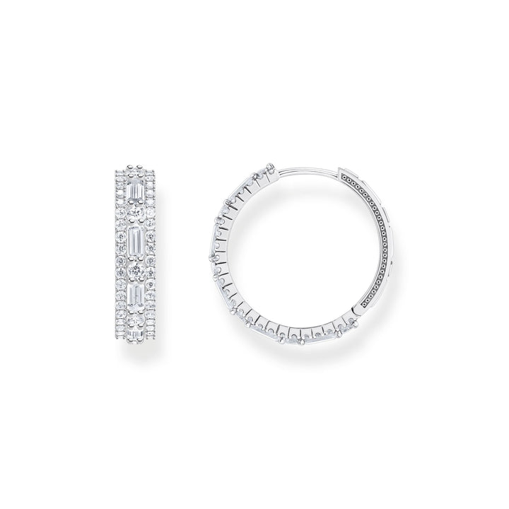 Hoop earrings with white stones  | The Jewellery Boutique