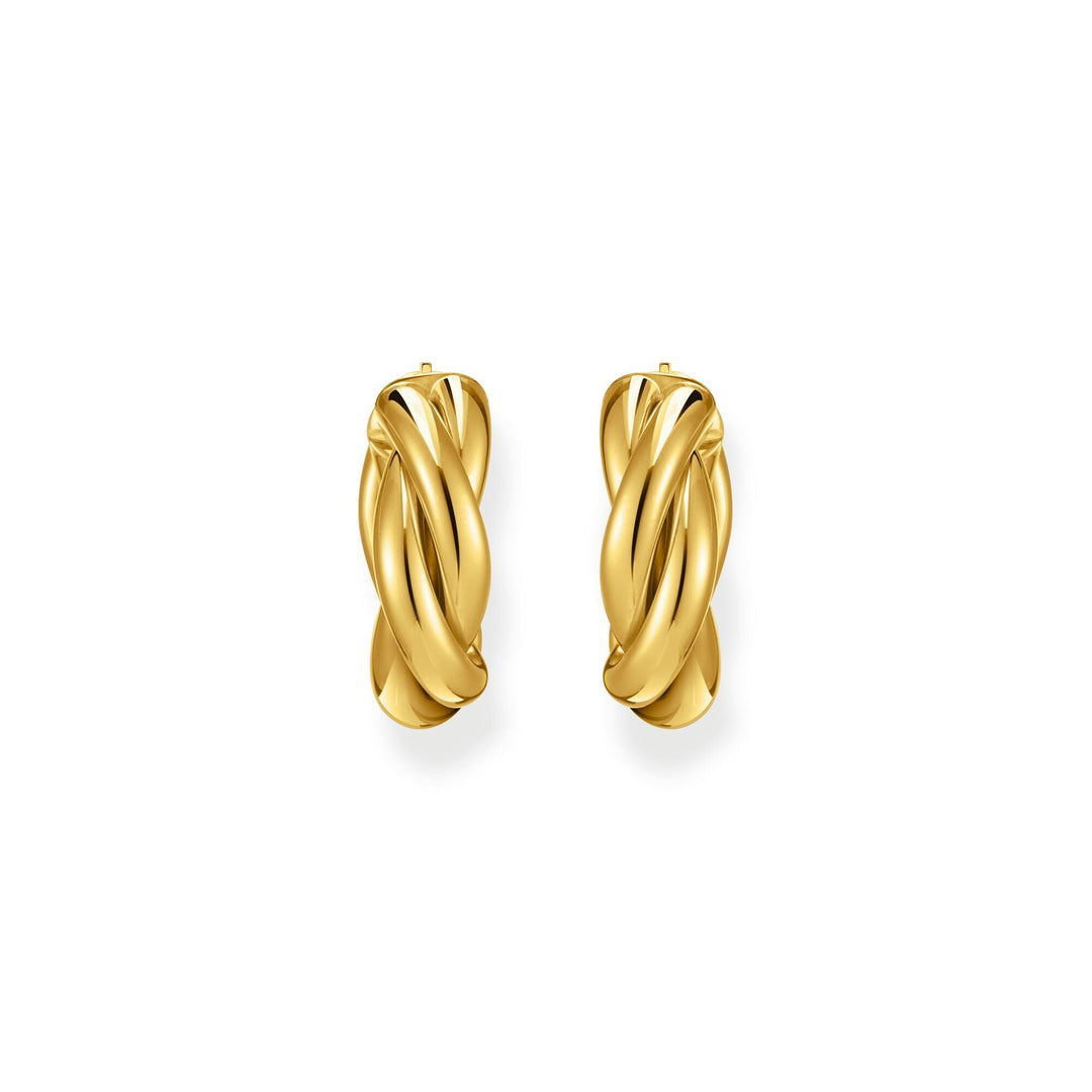 Hoop earrings in intertwined design gold