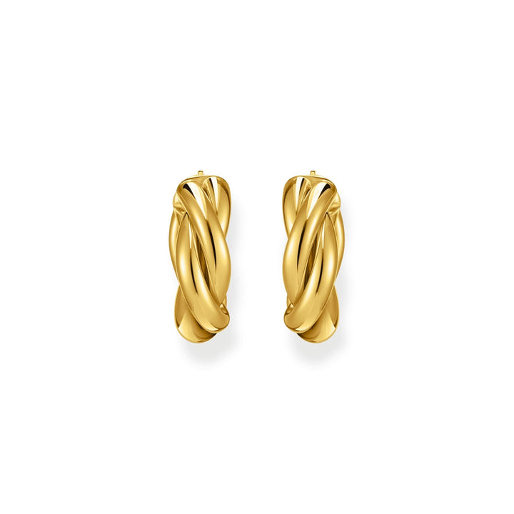 Hoop earrings in intertwined design gold