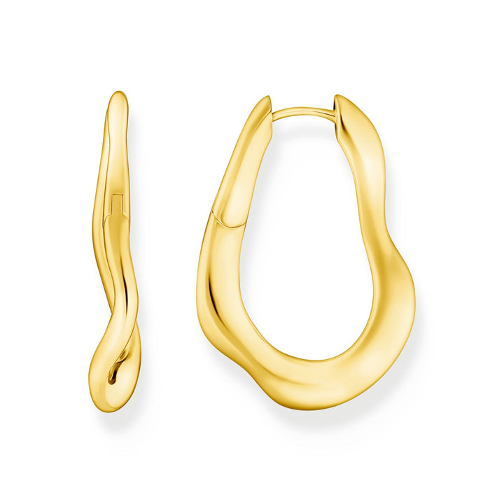 Big Wavy Hoop Earrings in Gold |The Jewellery Boutique Australia