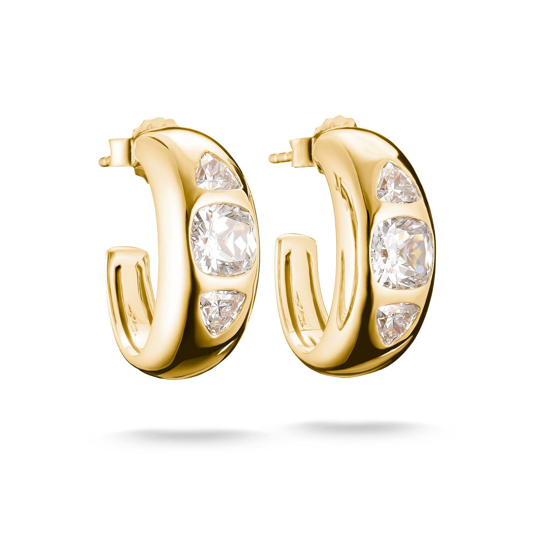 THOMAS SABO Hoop Earrings with Zirconia Stones Gold
