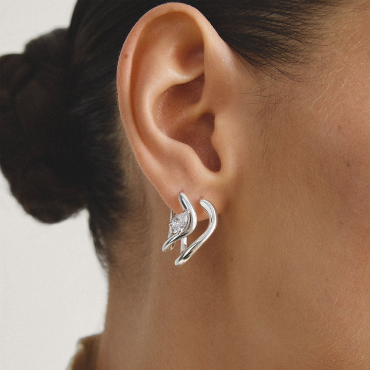 Hoop earrings with zirconia in teardrop shape | THOMAS SABO Australia