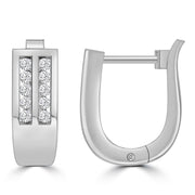 Diamond Huggie Earrings with 0.33ct Diamonds in 9K White Gold - D9WHUG33GH
