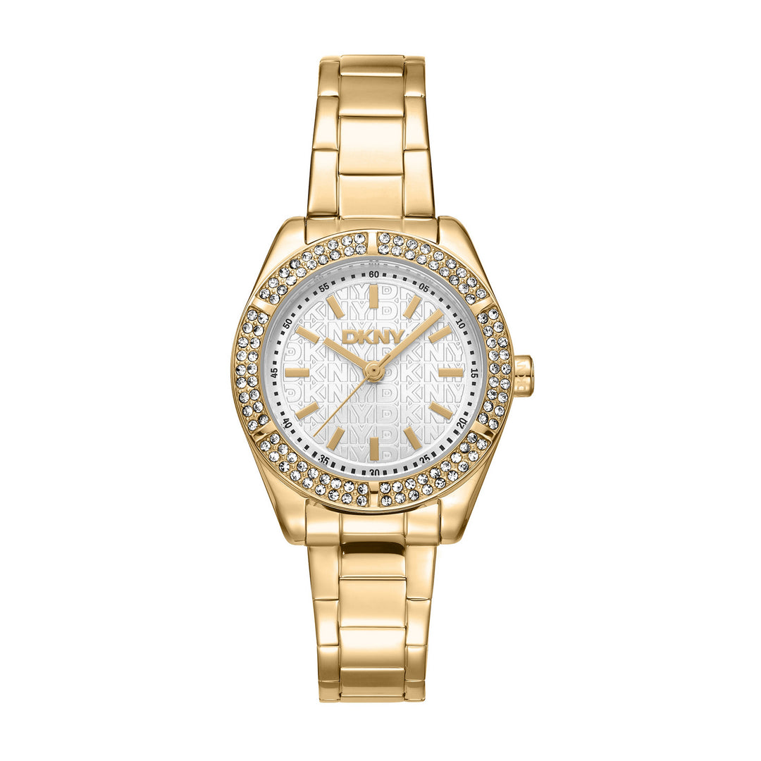 DKNY Evening Gold 30mm Silver Dial Womens Watch