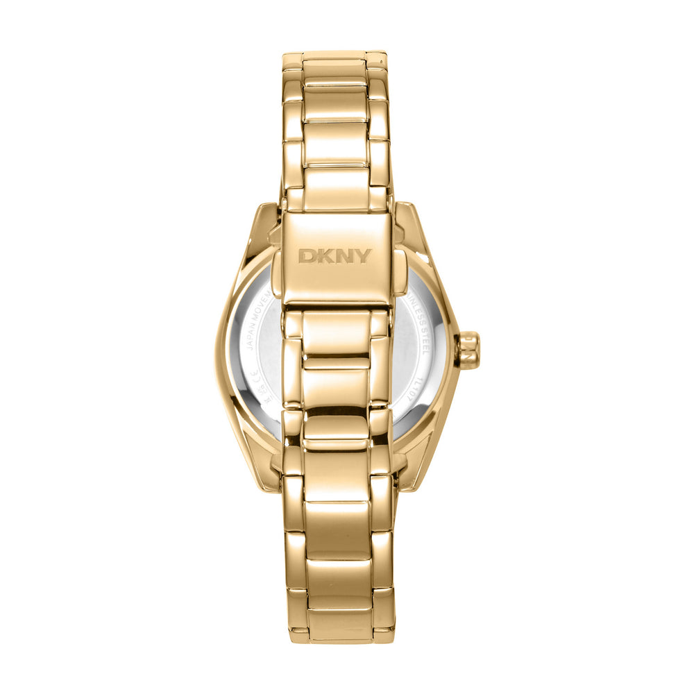 DKNY Evening Gold 30mm Silver Dial Womens Watch