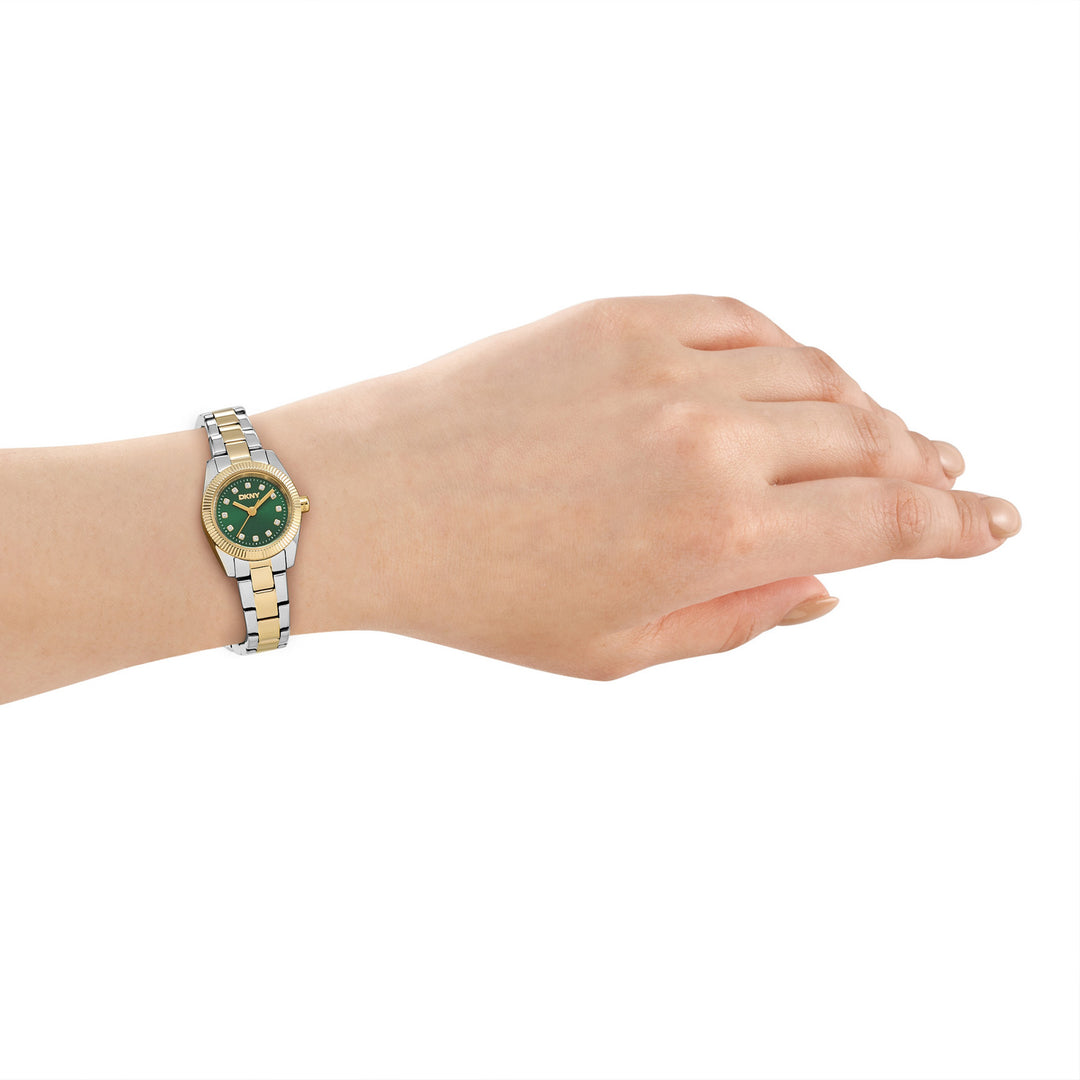 DKNY Mini Two-Tone 23mm Green Dial Womens Watch