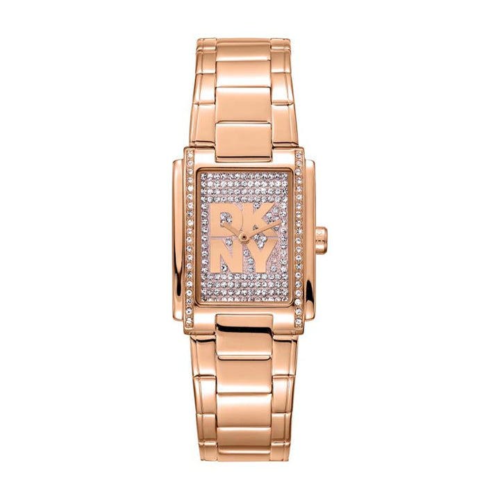 DKNY Logo Rose Gold Stainless Steel 23x30mm Watch