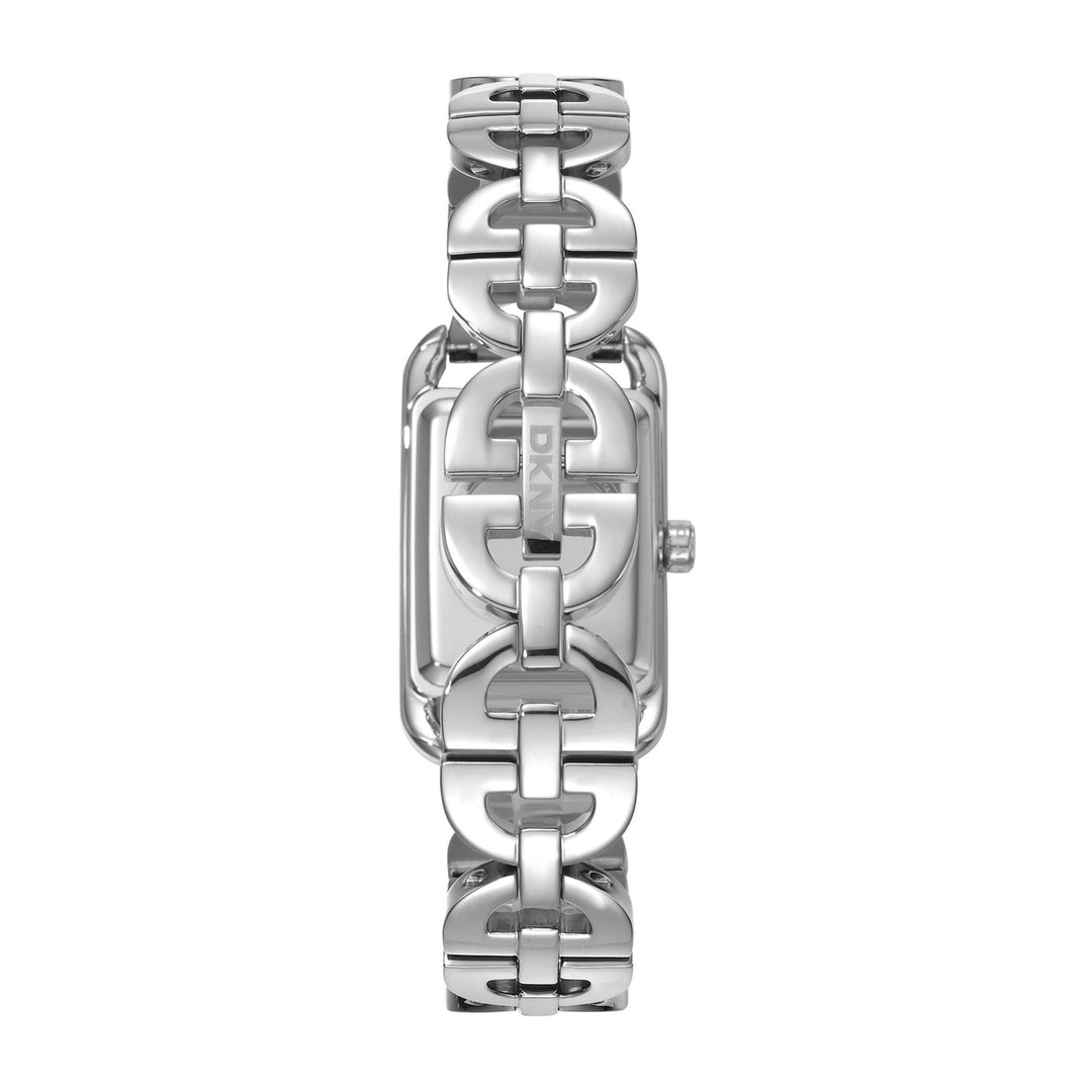 DKNY Open Link Silver 21x34mm Black Dial Womens Watch