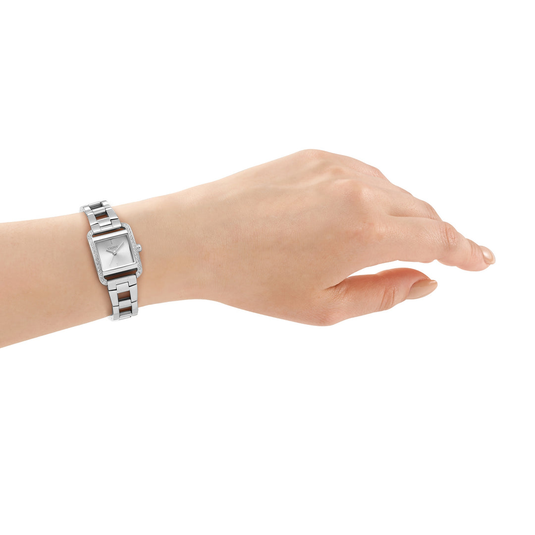 DKNY Mini Silver 21x27mm Womens Watch + Silver Bracelet