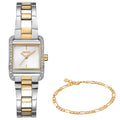 DKNY Mini Two-Tone 21x27mm Silver Dial Womens Watch + Gold Bracelet