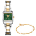 DKNY Mini Two-Tone 21x27mm Green Dial Womens Watch + Gold Bracelet