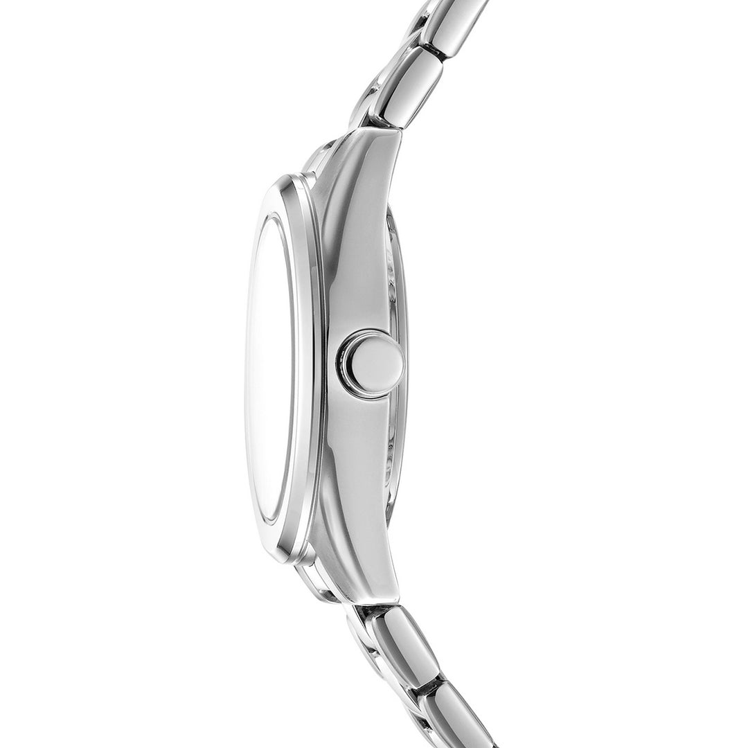 DKNY Logo Silver 28mm Silver Dial Womens Watch + Silver Bracelet