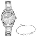 DKNY Logo Silver 28mm Silver Dial Womens Watch + Silver Bracelet