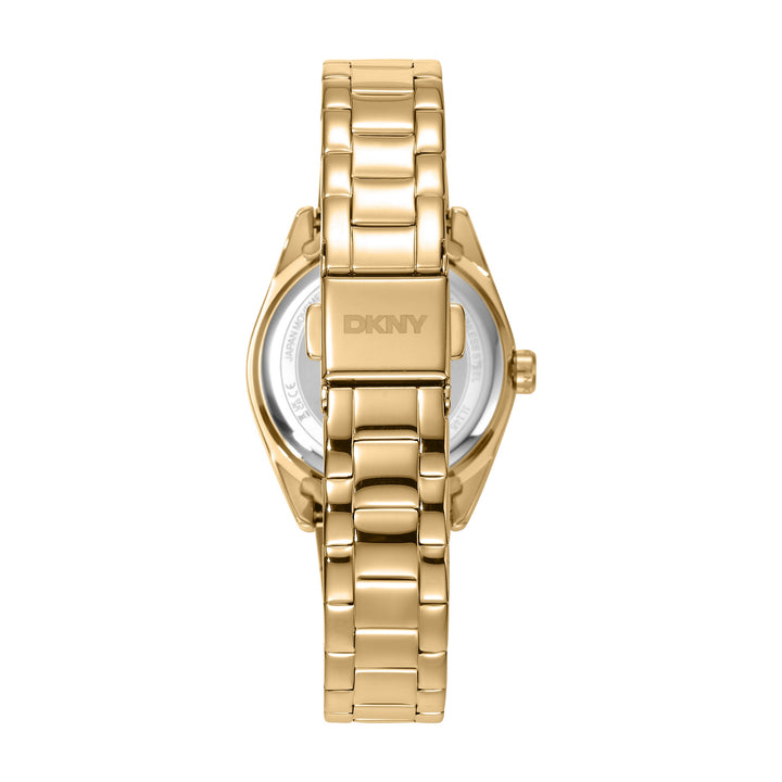 DKNY Logo Gold 28mm Gold Dial Womens Watch + Gold Bracelet