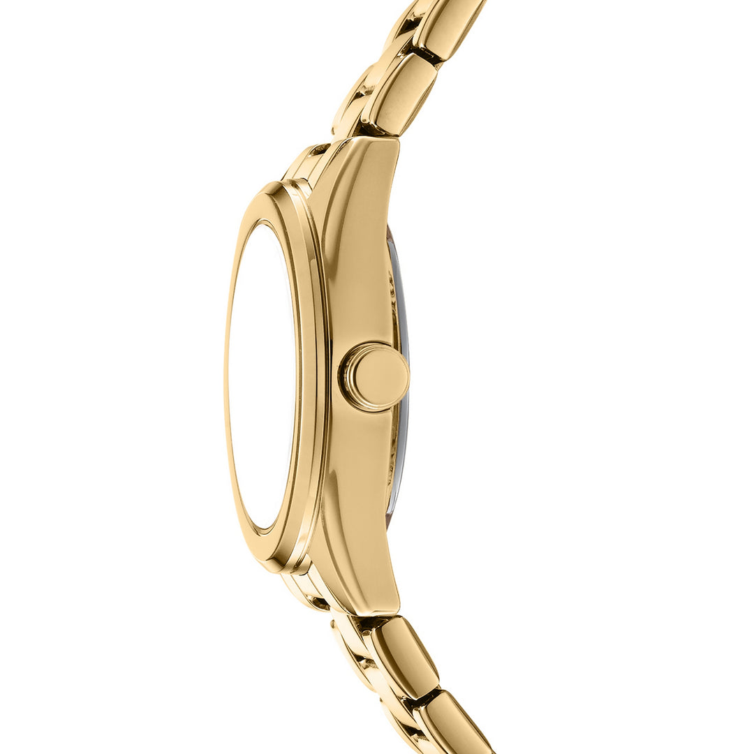 DKNY Logo Gold 28mm Gold Dial Womens Watch + Gold Bracelet