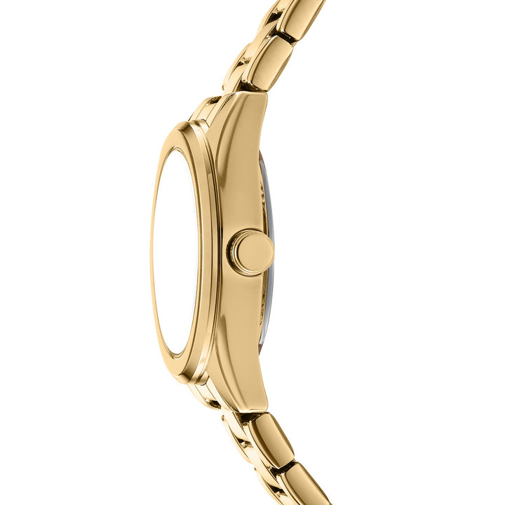 DKNY Logo Gold 28mm Gold Dial Womens Watch + Gold Bracelet