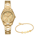 DKNY Logo Gold 28mm Gold Dial Womens Watch + Gold Bracelet