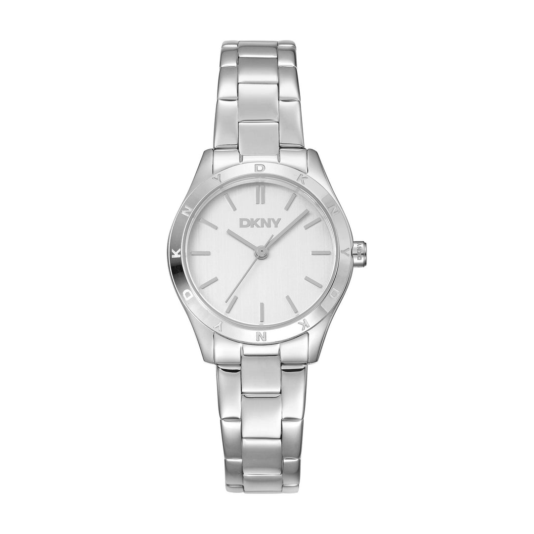 DKNY Logo Silver Stainless Steel 28mm Watch