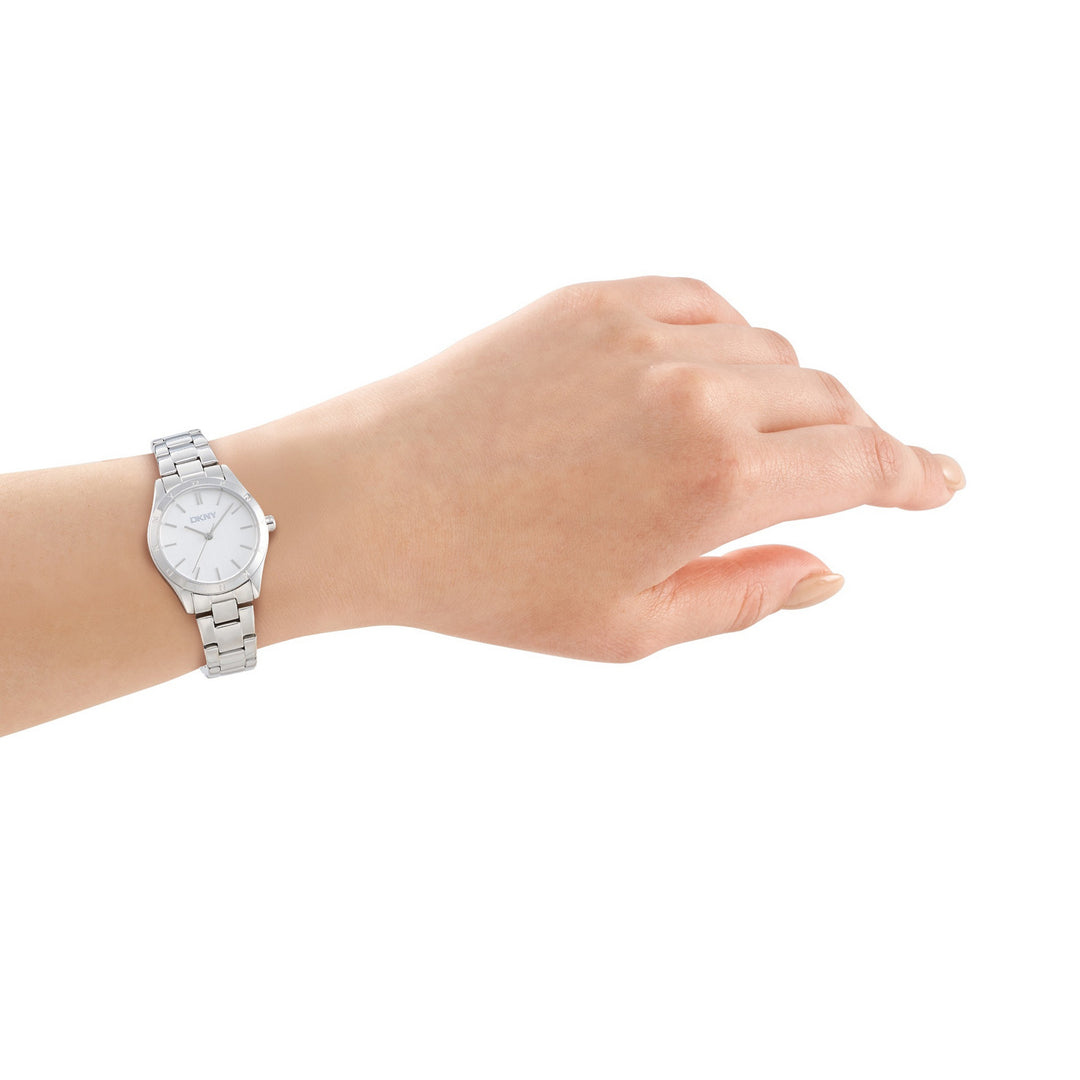 DKNY Logo Silver Stainless Steel 28mm Watch - view 4