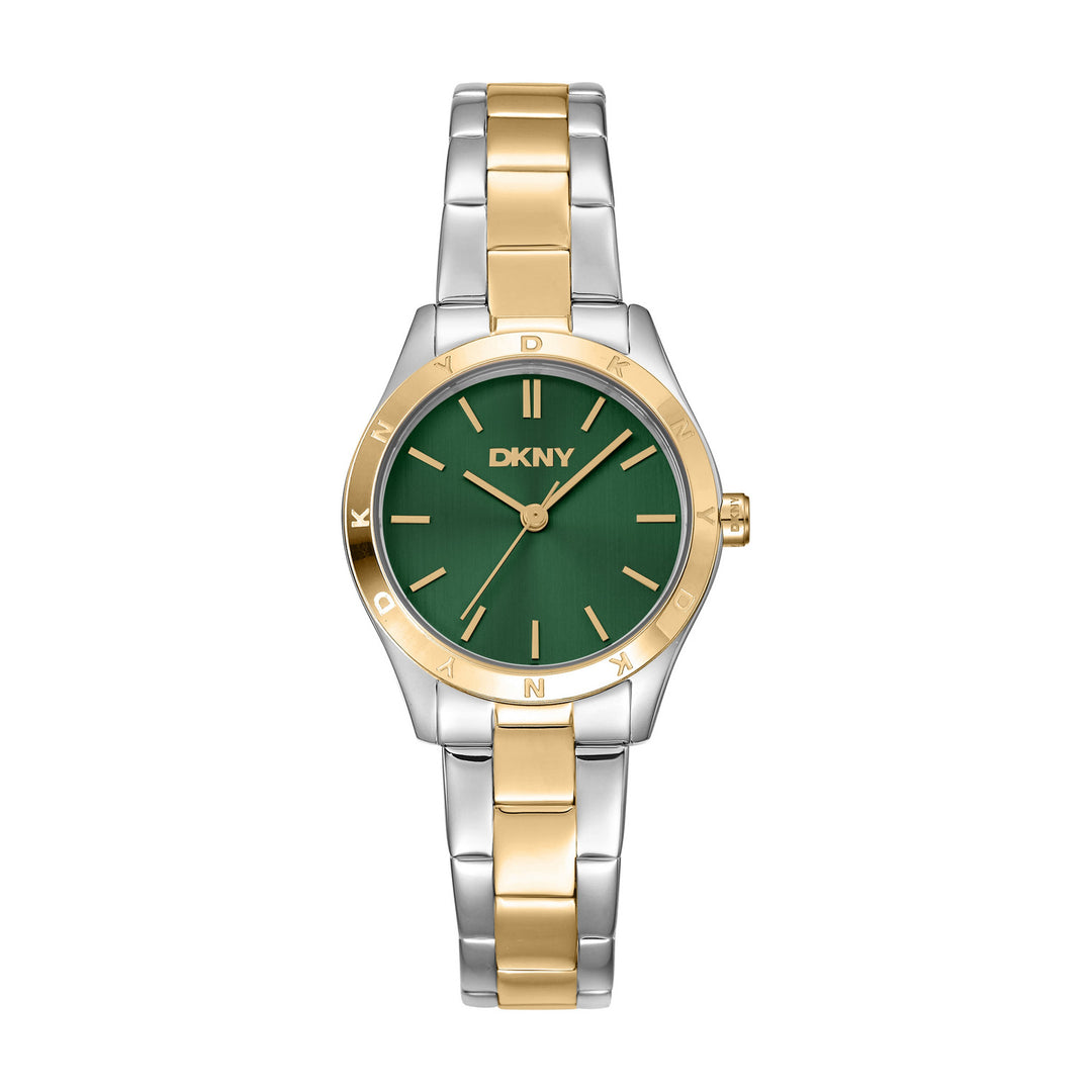 DKNY Logo Two Tone Stainless Steel 28mm Watch