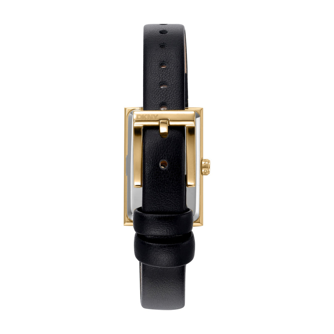 DKNY Signature Shape Gold Black Leather 20x30mm Watch - view 2