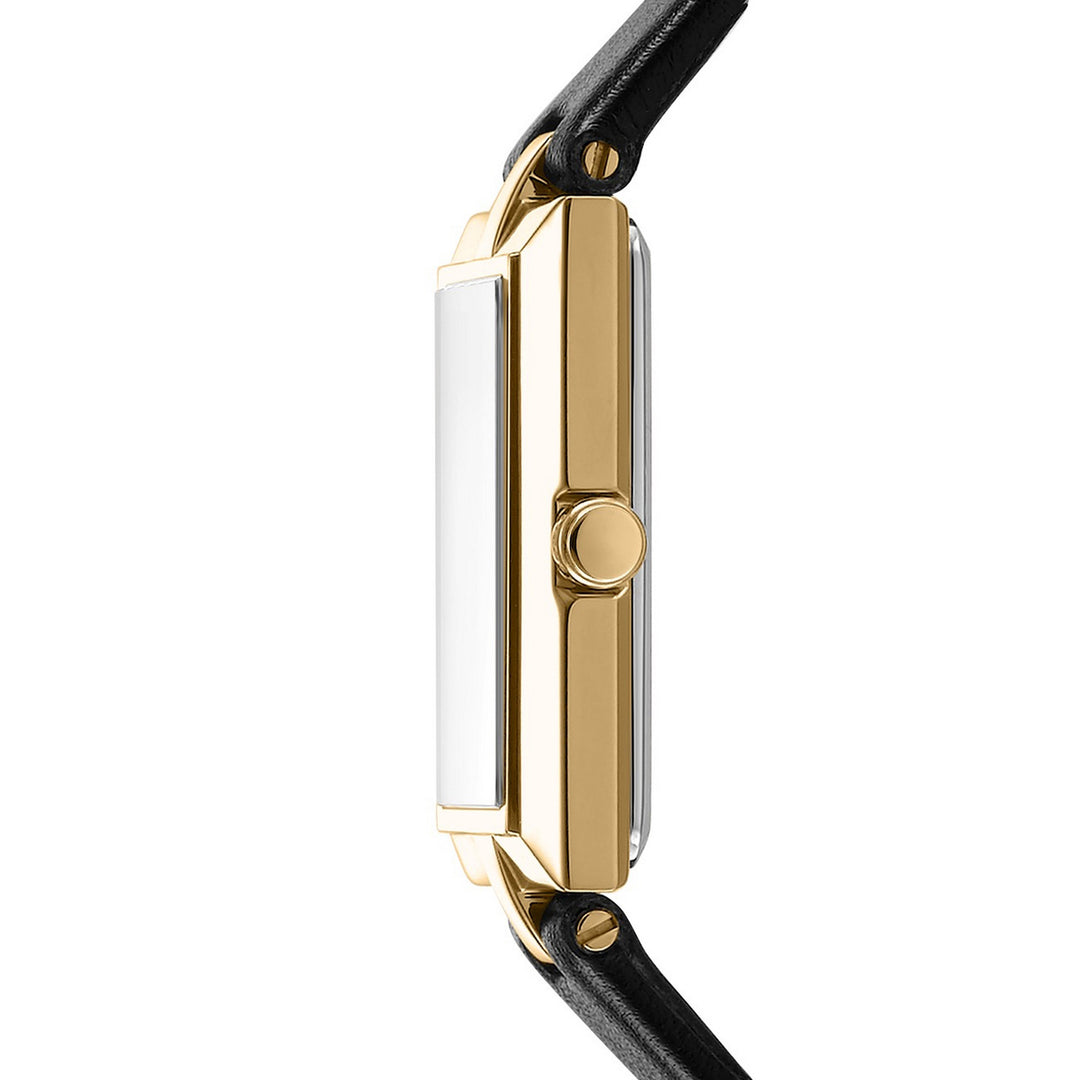 DKNY Signature Shape Gold Black Leather 20x30mm Watch - view 3