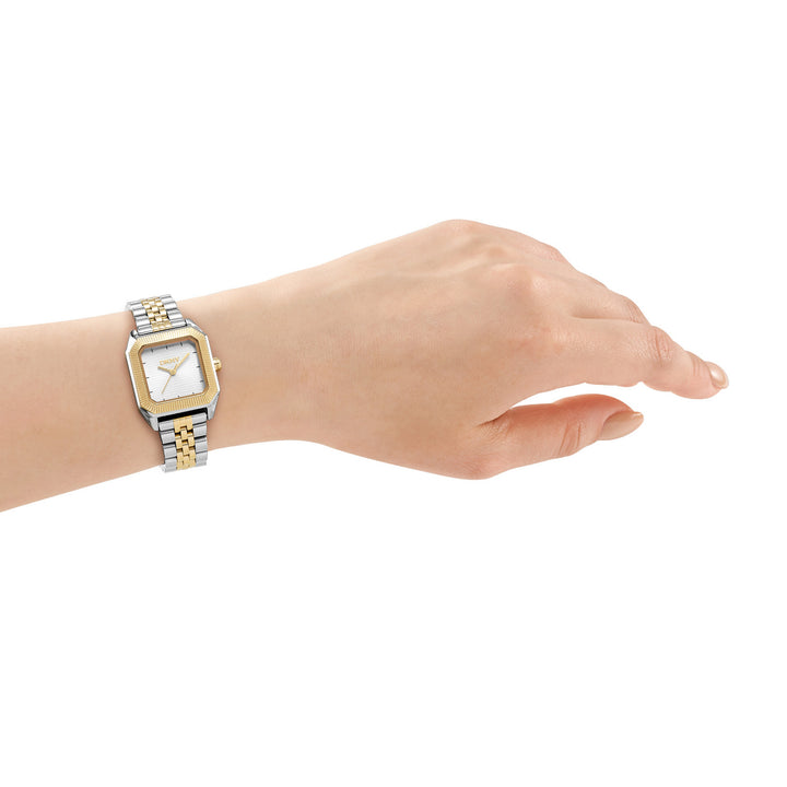 DKNY Signature Shape Two-Tone 27x34mm Silver Dial Womens Watch