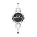 DKNY Half Bangle Silver 26mm Black Dial Womens Watch