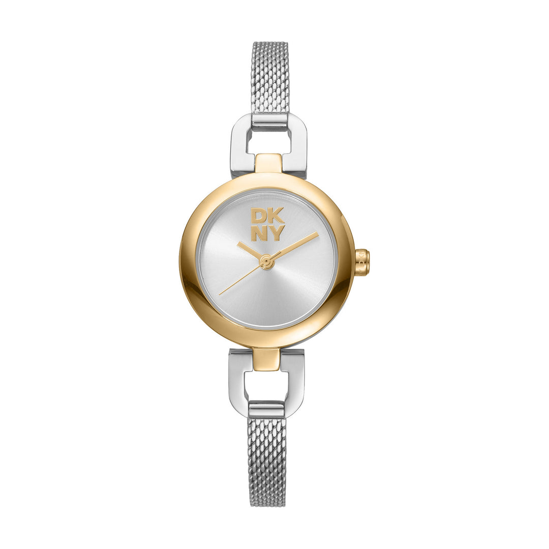 DKNY Milanese Two-Tone 26mm Silver Dial Womens Watch