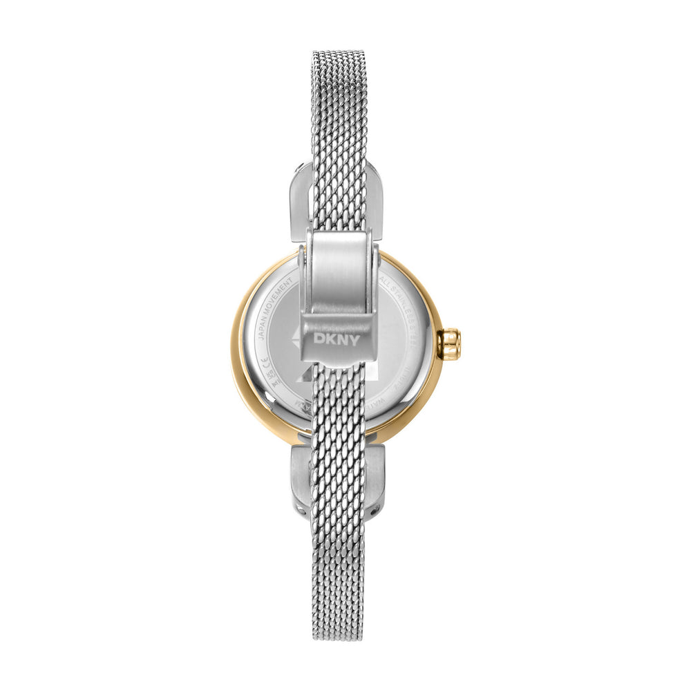 DKNY Milanese Two-Tone 26mm Silver Dial Womens Watch
