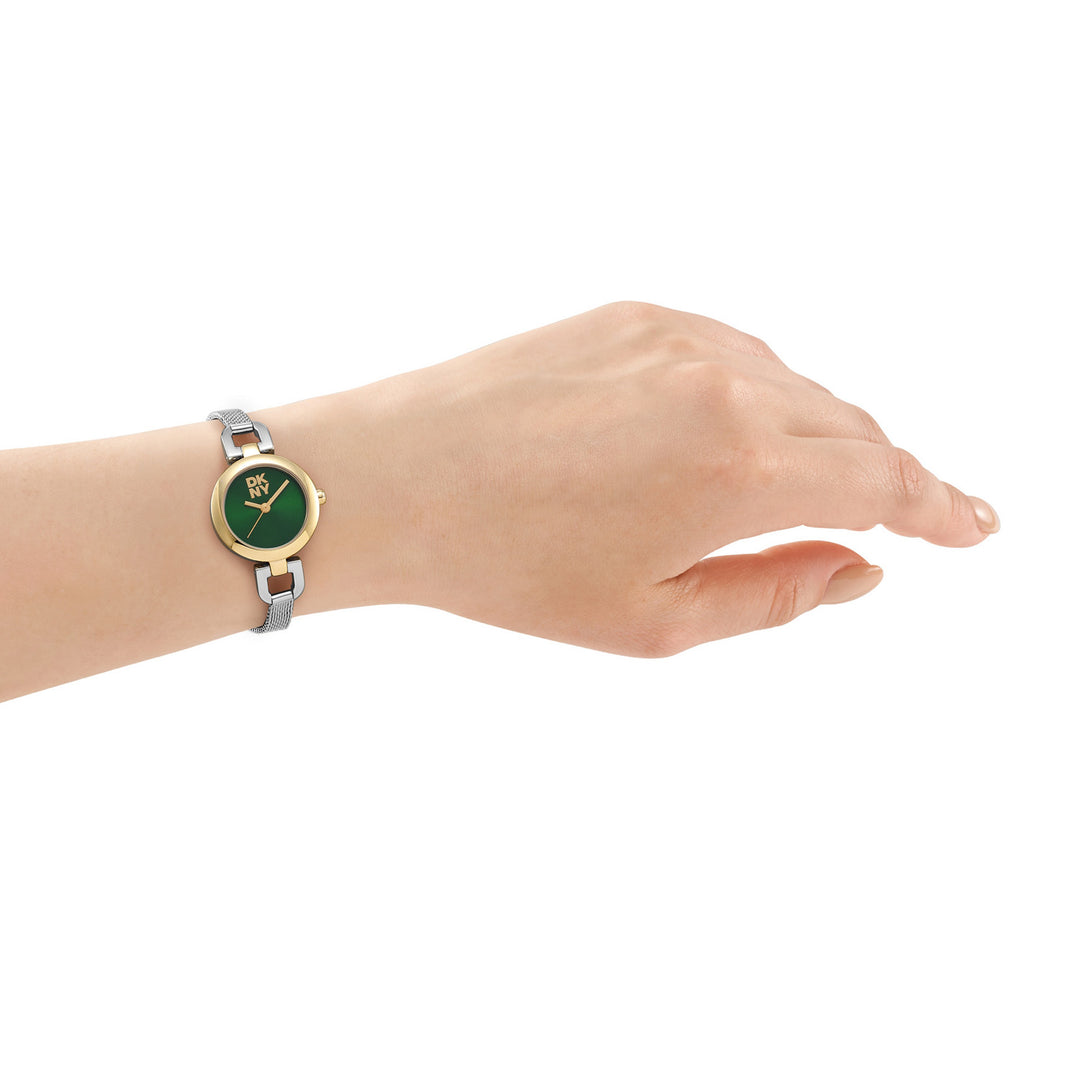 DKNY Milanese Two-Tone 26mm Green Dial Womens Watch