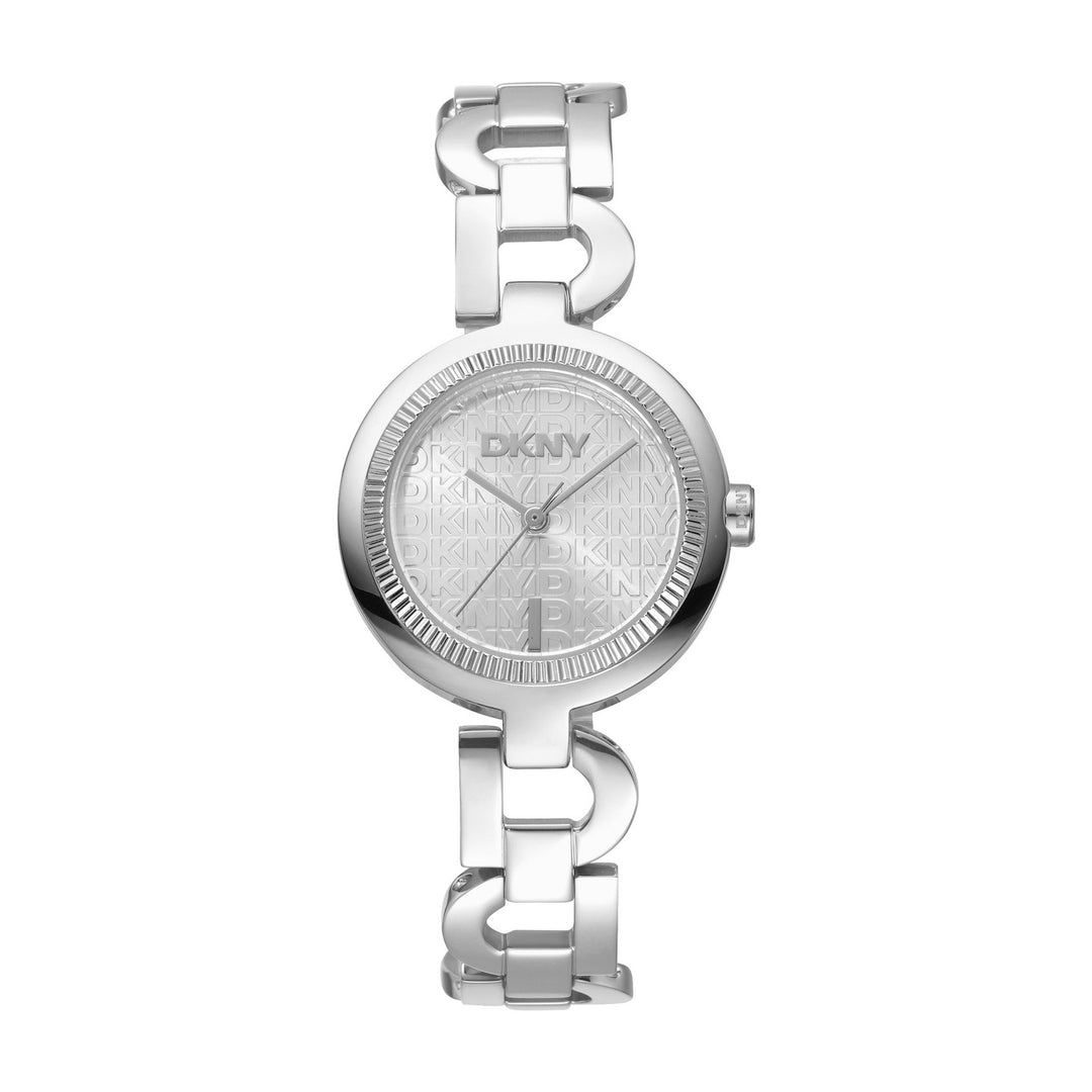 DKNY Open Link Silver 28mm Silver Dial Womens Watch