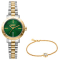 DKNY Essentials Two-Tone 28mm Green Dial Womens Watch + Gold Bracelet