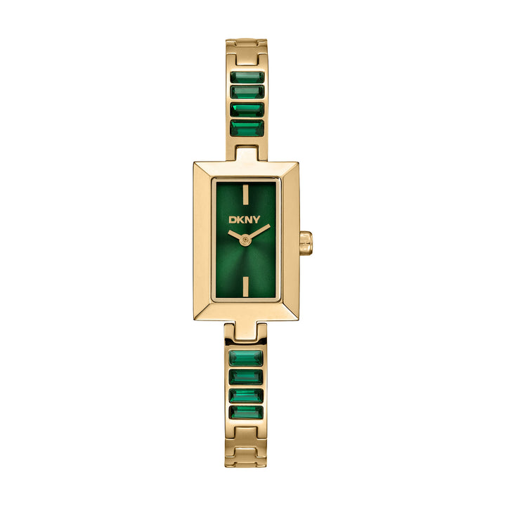 DKNY Signature Shape Green/Gold Stainless Steel 17x31.5mm Watch