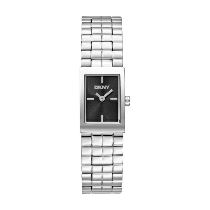 DKNY Signature Shape Silver 17x25.5mm Black Dial Womens Watch