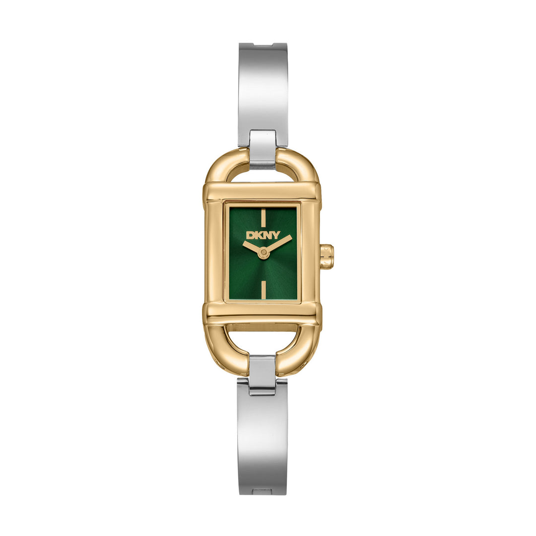 DKNY Signature Shape Two Tone Stainless Steel 18x37mm Green Dial Watch