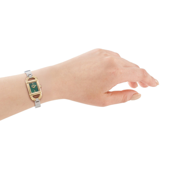 DKNY Signature Shape Two Tone Stainless Steel 18x37mm Green Dial Watch - view 4