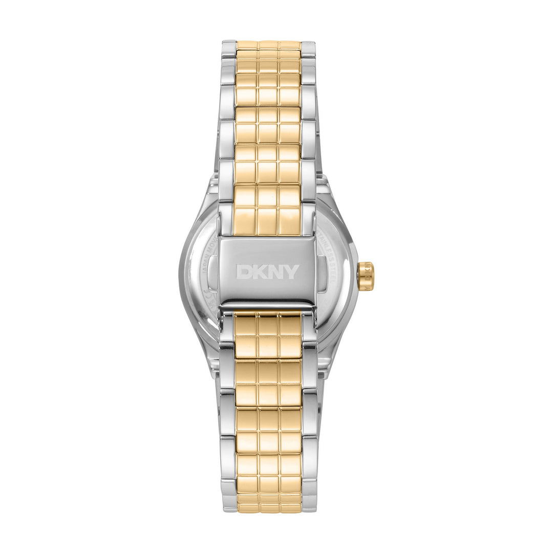 DKNY Essentials Two Tone Stainless Steel 28mm Green Dial Watch and Gold Stainless Steel Bracelet Set - view 2