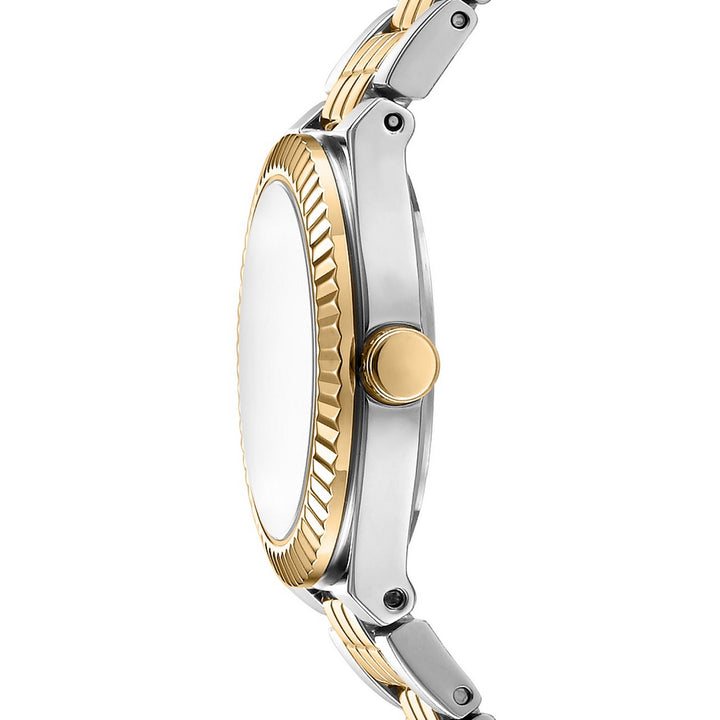 DKNY Essentials Two Tone Stainless Steel 28mm Green Dial Watch and Gold Stainless Steel Bracelet Set - view 3