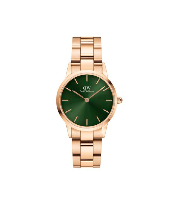 Daniel Wellington Iconic Link Emerald 28 Rose Gold & Green Watch