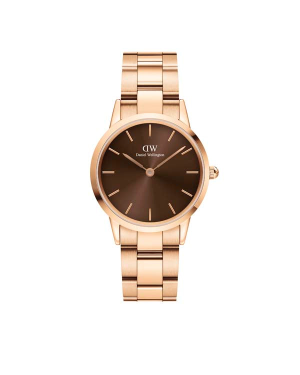 Daniel Wellington Iconic Link Amber 32 Rose Gold & Brown Watch