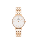 Daniel Wellington Petite 28 Bezel 5-Link White & Rose Gold Watch