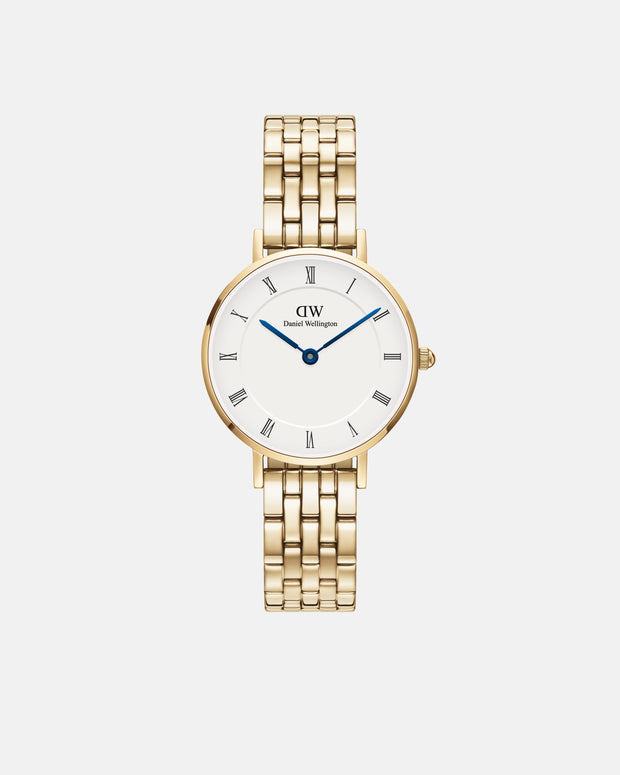 Daniel Wellington Petite Roman Numerals 28 5-Link G White Watch