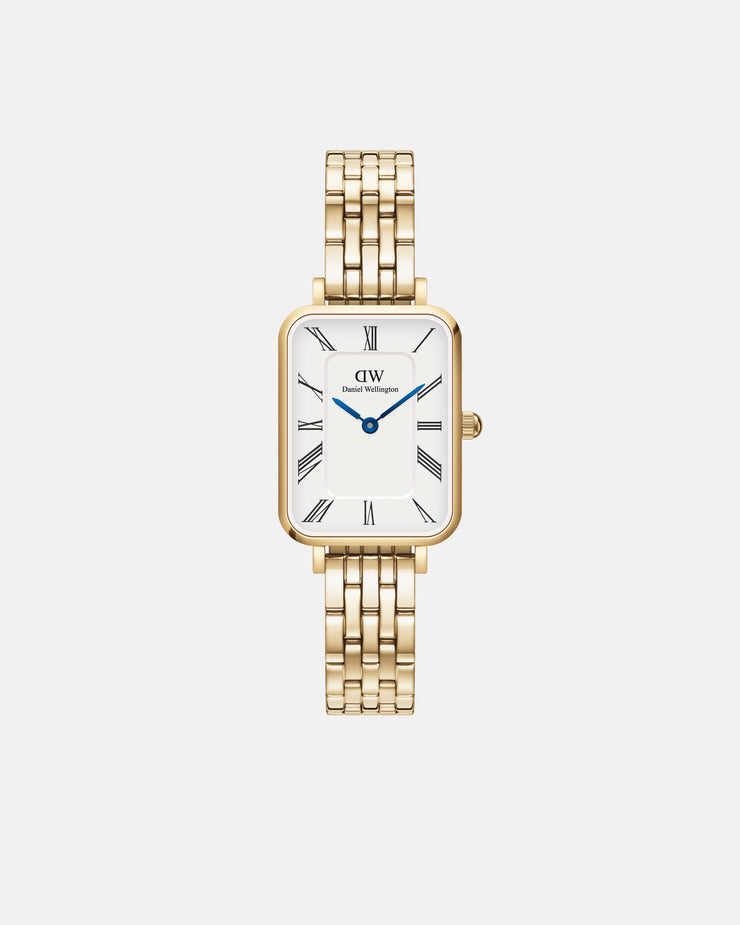 Daniel Wellington Quadro Roman Numerals 20x26 5-Link G White Watch