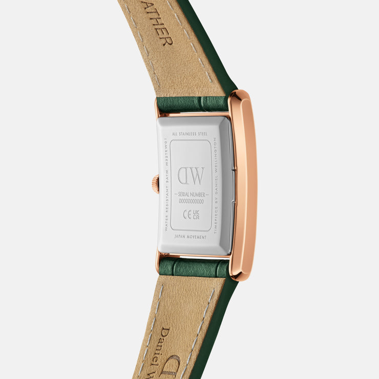 Daniel Wellington Bound 32x22 Green Croc Leather RG Emerald Sunray Watch