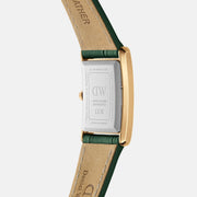 Daniel Wellington Bound 32x22 Green Croc Leather G Champagne Sunray Watch